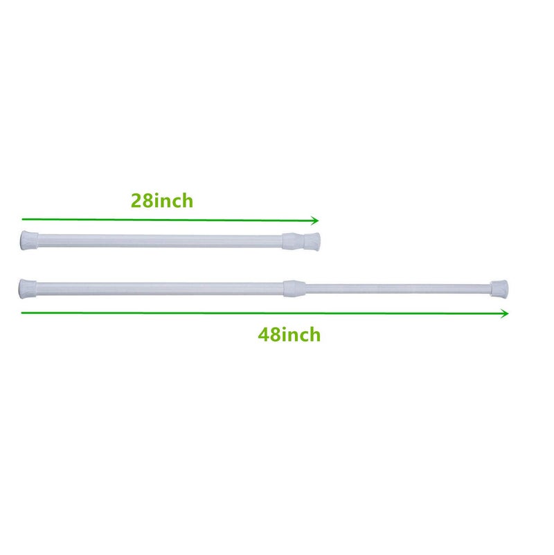 qinnsou Tension Rods, 6 Pack Adjustable Spring Steel Cupboard Bars 28 to 48 Inches Tension Curtain Rod Shower Rod Closet Rod Tensions Rod Extendable Width - Image 2